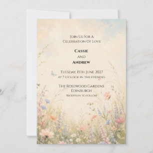 Convite de Casamento Campo de Flores Silvestres Pa