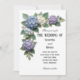Convite de Casamento Canto Floral de Hortênsia Ele