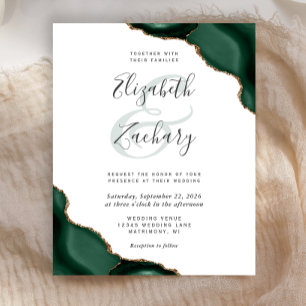 Convite de Casamento Cantos de Ágata Esmeralda Ver
