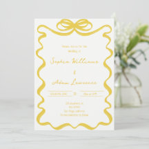 Convite de Casamento Caprichoso com Listras Finas 