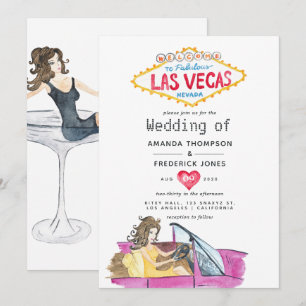 Convite de Casamento Caprichoso em Las Vegas