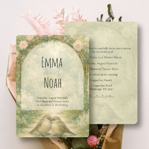 Convite de Casamento Caprichoso Jardim Inglês Flor