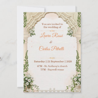 Convite de casamento caprichoso personalizável