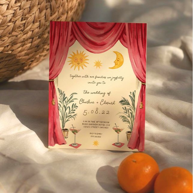 Convite de Casamento Caprichoso Pintado à Mão com  (Criador carregado)