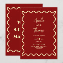 convite de casamento caprichoso retrô classe doodl