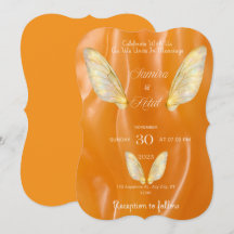Convite de Casamento Caramelo Moderno Elegante