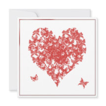 Convite de Casamento Cardíaco de Borboleta Rosa Pe