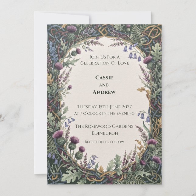 Convite de Casamento Cardo Celta (Frente)