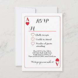 Convite de Casamento Carta de Baralho Ás de Copas 