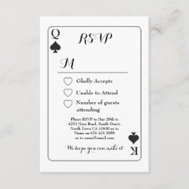 Convite de Casamento Carta de Baralho K D Ás de E