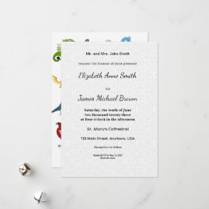 Convite de Casamento Carta de Roteiro Clássico Ele