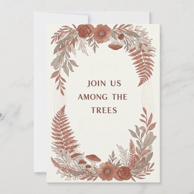Convite de Casamento Carta Floresta Boho Woodland (Frente)