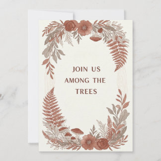 Convite de Casamento Carta Floresta Boho Woodland