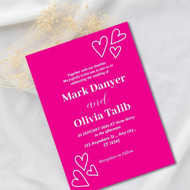 Convite De Casamento | Cartão de Casamento Românti (Criador carregado)