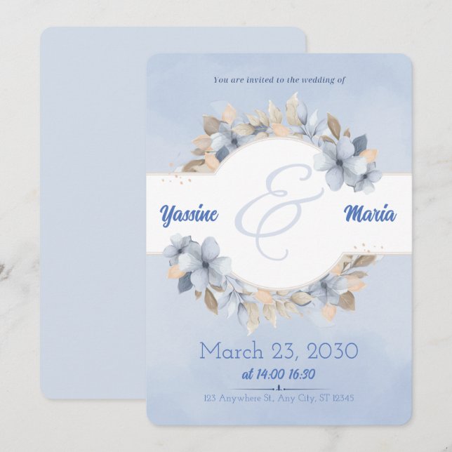Convite de Casamento Cartão Save the Date (Frente/Verso)