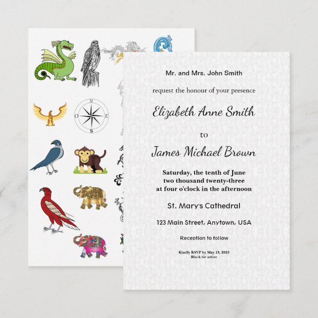 Convite de Casamento Cartões de Data de Salvamento (Frente/Verso)