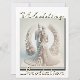 Convite de casamento Casal 3D em círculo de flores