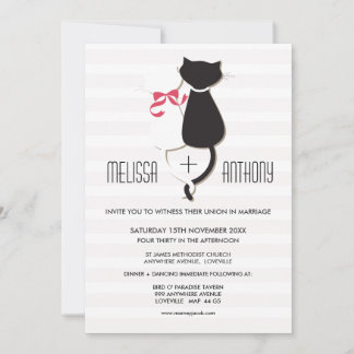 Convite de casamento Casal de Gato Gato