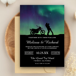 Convite de Casamento Casal Galáxia Aurora Romântic