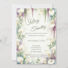 Convite de Casamento Cascading Calla