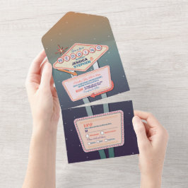 Convite de casamento Casino de Las Vegas RSVP