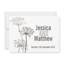 Convite de casamento castanho-da-flor-moderna de C