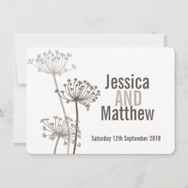 Convite de casamento castanho-da-flor-moderna de C