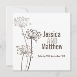 Convite de casamento castanho-da-flor-moderna de C