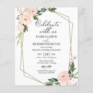 Convite de Casamento Casual com Orçamento Floral R