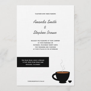 Convite de Casamento Casual Cozy Coffee Love