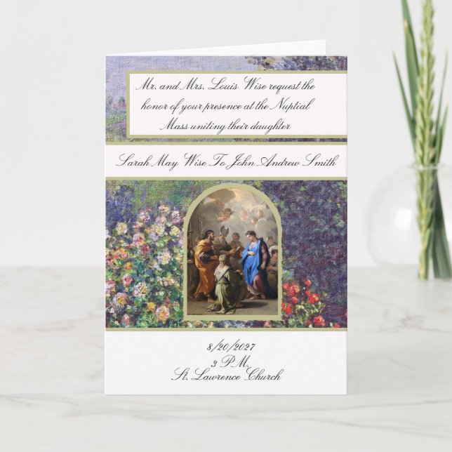 Convite de Casamento Católico Tradicional Maria (Frente)