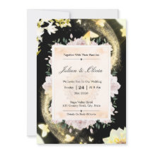 Convite de Casamento Celestial Luxuoso Estrela Noi