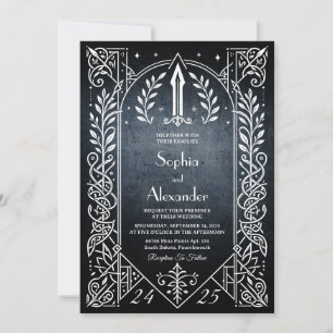 Convite de Casamento Celta Nórdico Viking