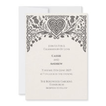 Convite de Casamento Celtic Knot Thistle