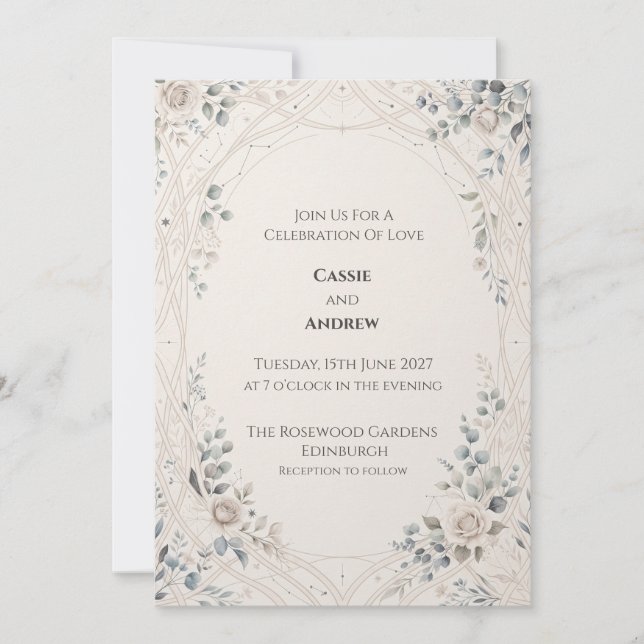 Convite de Casamento Celtic Thistle (Frente)
