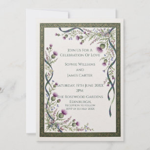 Convite de Casamento Celtic Thistle