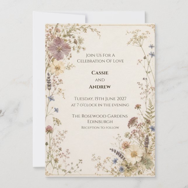 Convite de Casamento Celtic Thistle (Frente)
