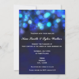 Convite de Casamento Céu Azul Claro Bokeh Azul Mei