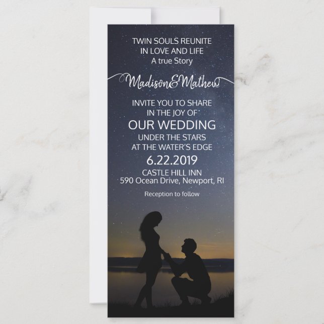 Convite de Casamento Chama Gêmea (Frente)