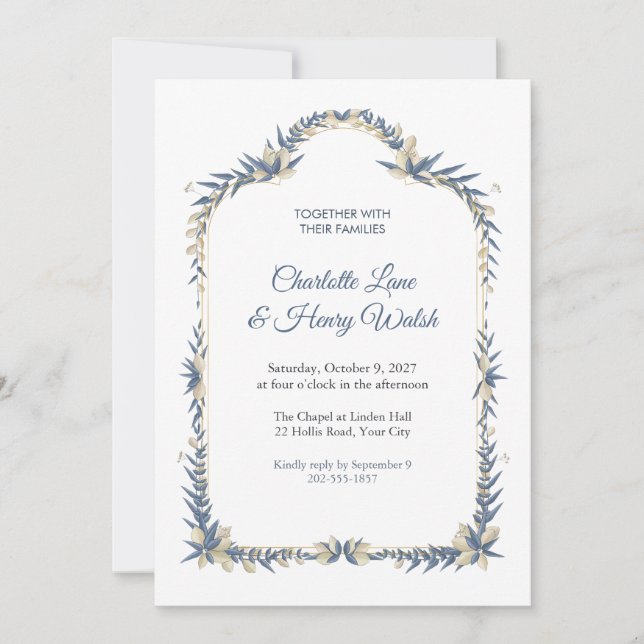 Convite de Casamento Chantry Cuspido (Frente)