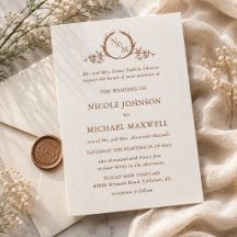 Convite de Casamento Charlotte Heirloom Monograma
