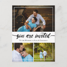 Convite de Casamento Charmoso com Colagem de Fotos