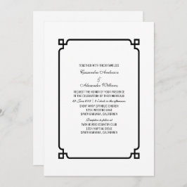 Convite de casamento Chic Black Deco