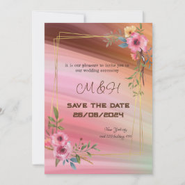 convite de casamento chic floral