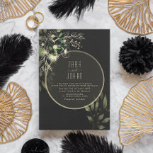 Convite de Casamento Chic Gothic Dourado e Preto