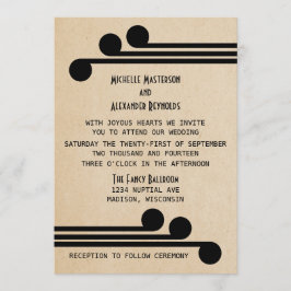 Convite de casamento Chic Jet Black Deco