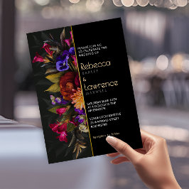 Convite de casamento Chic Moody florals