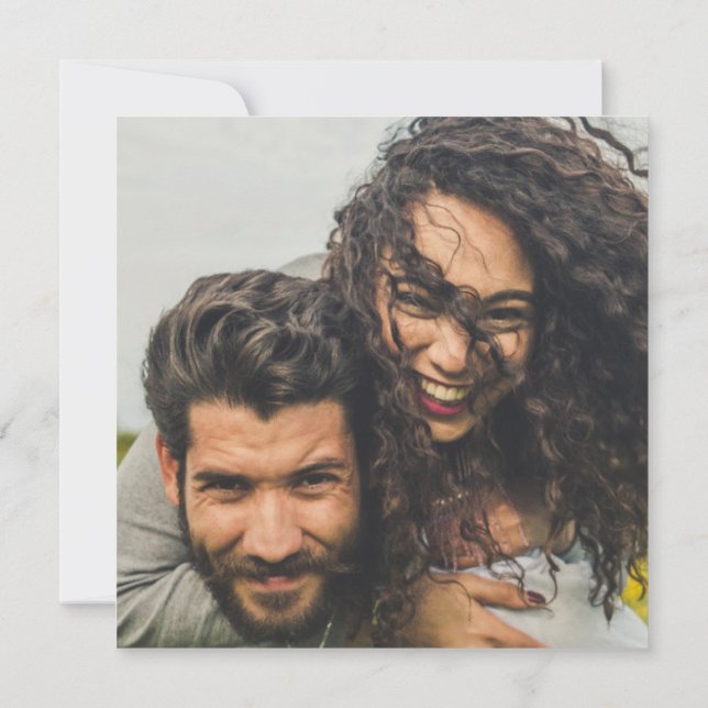 Convite de Casamento Chic Photo QR Code Salvar Dat (Verso)