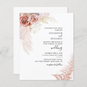 Convite De Casamento Chic Terracotta Pampas Grass