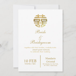 Convite de casamento chinês simples e elegante dou